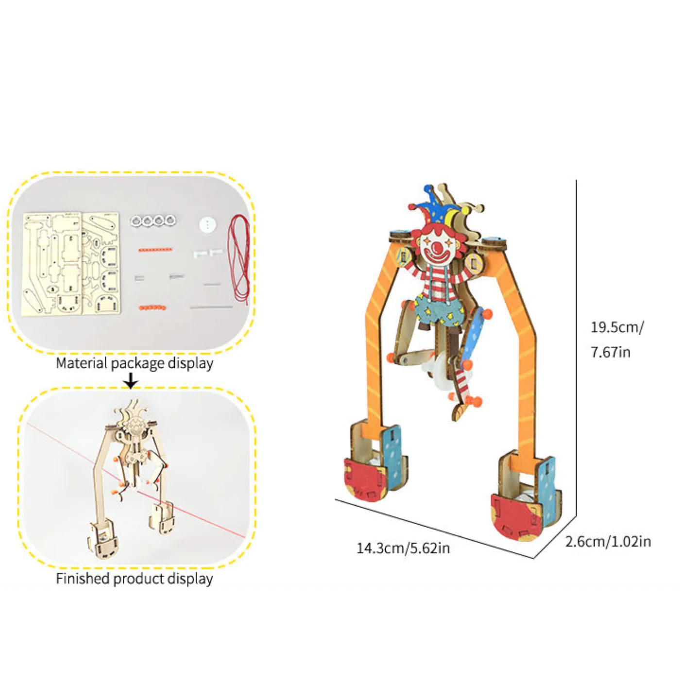 Pludo Wooden Clown Tightrope STEM Kit – Balance and Centre of Gravity Learning Toy for Kids 8–11 | Grade 3–5 DIY Science Kit - Image 4