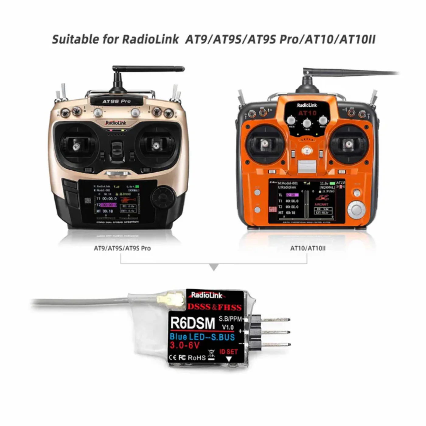 Radiolink R6DSM Mini Drone Receiver 2.4Ghz 10 Channels For Racing Drones, Quadcopter Aircrafts - Image 3