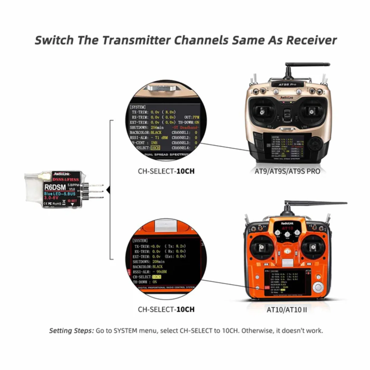 Radiolink R6DSM Mini Drone Receiver 2.4Ghz 10 Channels For Racing Drones, Quadcopter Aircrafts - Image 4