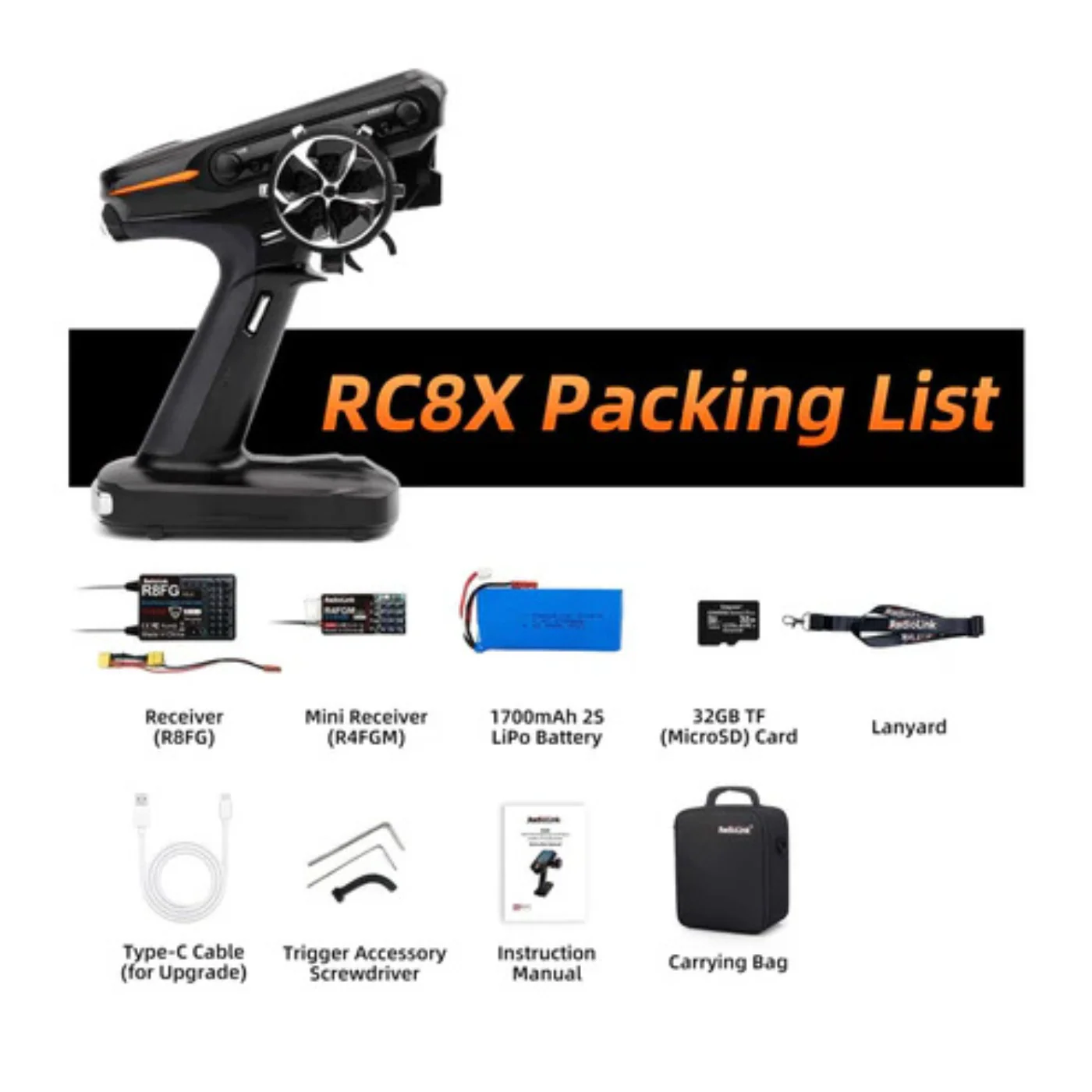 Radiolink RC8X RC Transmitter and Receiver with 8CH 2.4G, R8FG&R4FGM V2.1 Gyro -RS6051 - Image 4