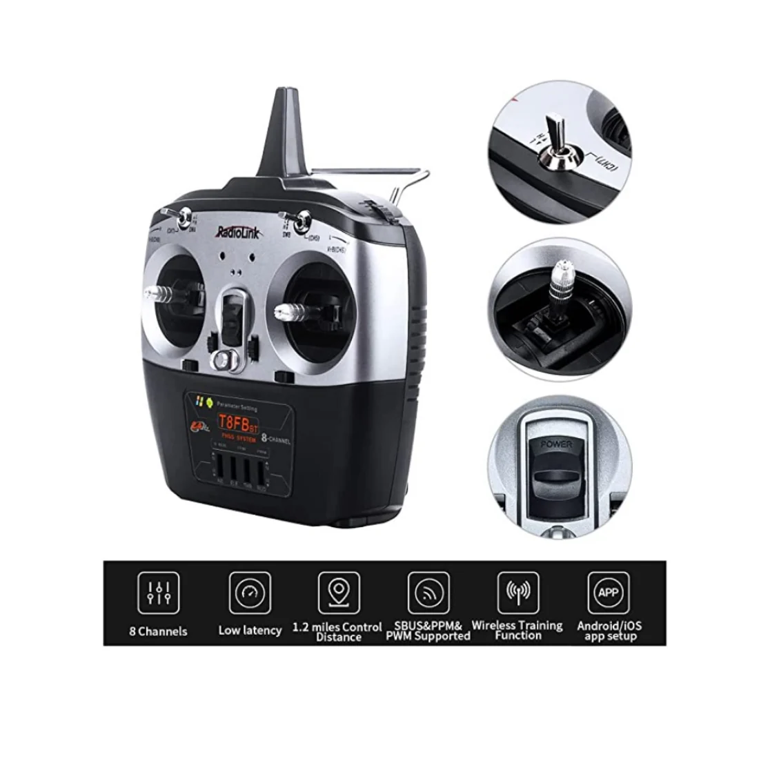 Radiolink T8FB 2.4GHz 8CH RC Transmitter with R8EF - Image 4
