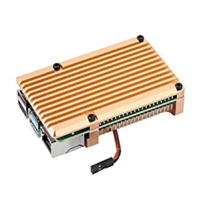 Raspberry Pi Metal Aluminum Case with Double Fans for Raspberry Pi 4B (Gold) - Image 4