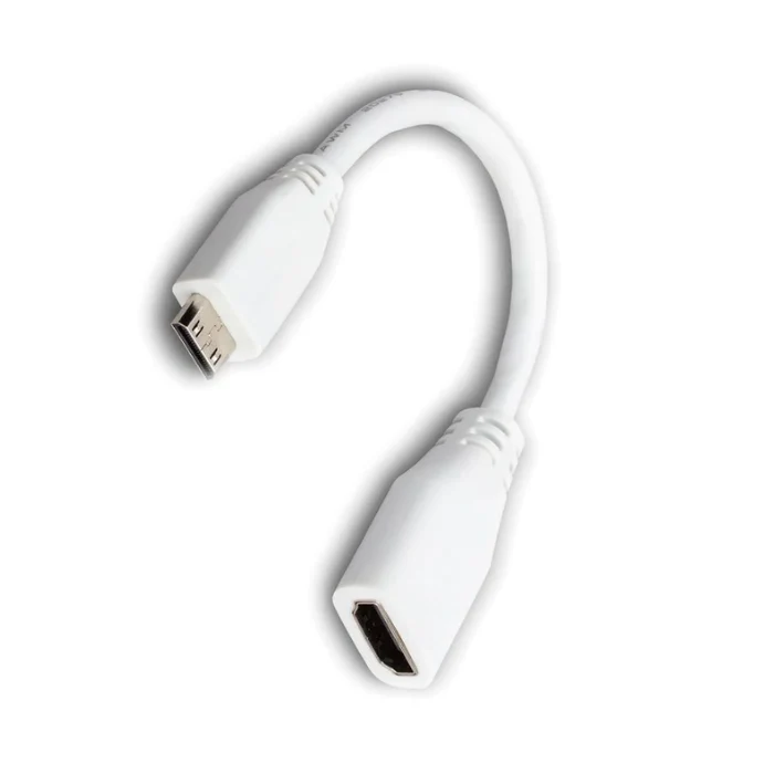 Raspberry Pi Official 10CM Mini HDMI C/M to Standard HDMI A/F Cable White - Image 2