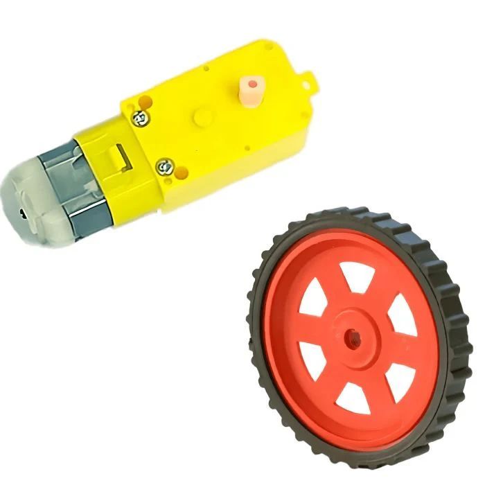 Red BO Wheel + 100 RPM Single Shaft BO Motor - Set of 4 | Robotics Science Project - Image 4