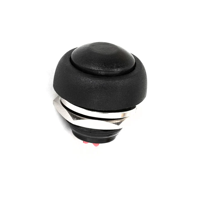 Black R13-507 12mm No Lock Push, Button Momentary Switch 3A, 250V - Image 2