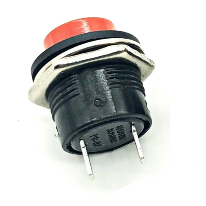 RED R13-507 16mm No Lock Push Button Momentary Switch 3A, 250V (PBS 25B Red) - Image 2
