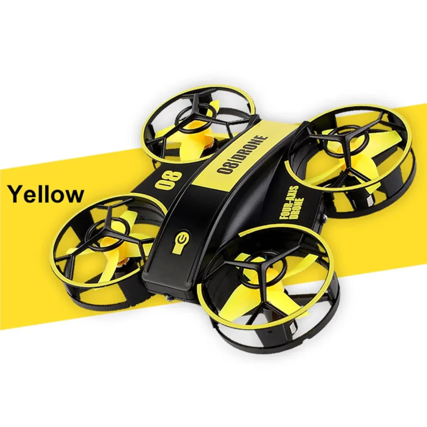 RH-821 Mini Quadcopter Drone with LED Lights and Fixed Altitude RC Helicopter for Kids – Yellow – RS6115 - Image 3