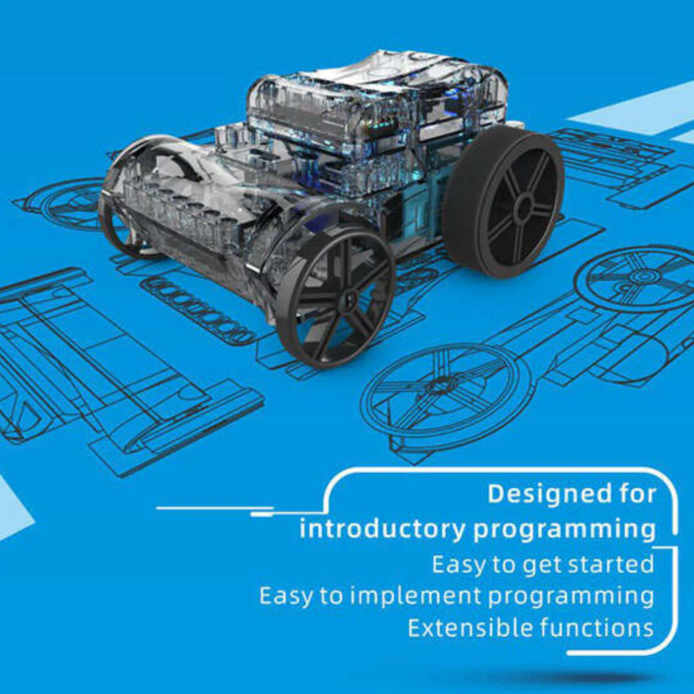 RoboRun JMC-NY-1799 Programmable 4 Wheeled RC Robot Car Kit for Children - Image 2