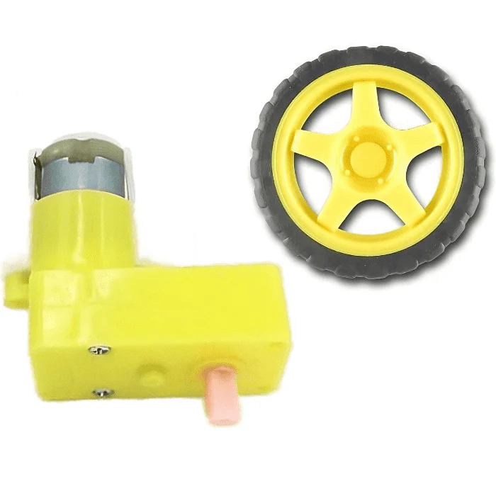 Single Shaft L-Shaped 60 RPM BO Motor with 65X25mm Wheel - 4 Sets - Image 2
