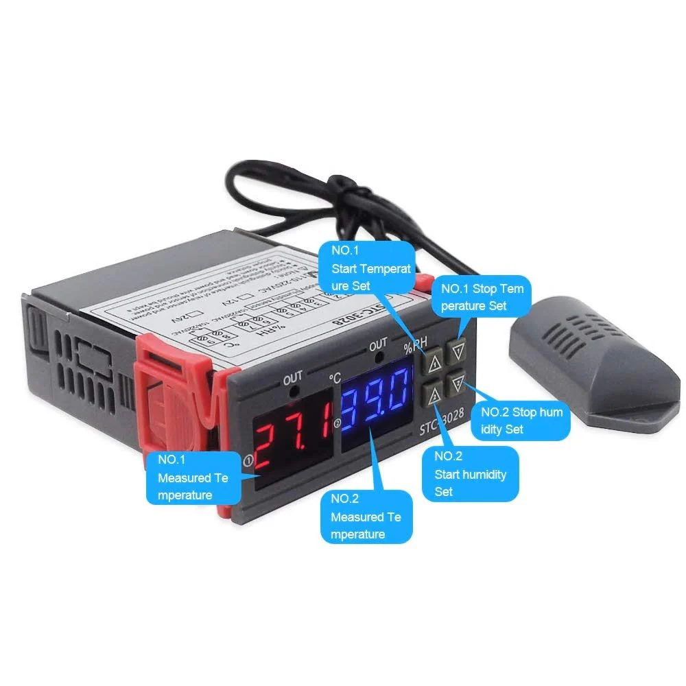 STC-3028 Digital Temperature Humidity Controller 110-220V - Image 3