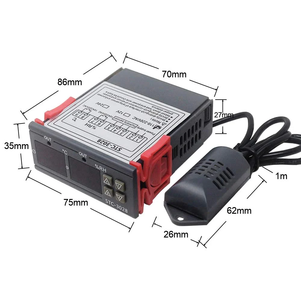 STC-3028 Digital Temperature Humidity Controller 110-220V - Image 4