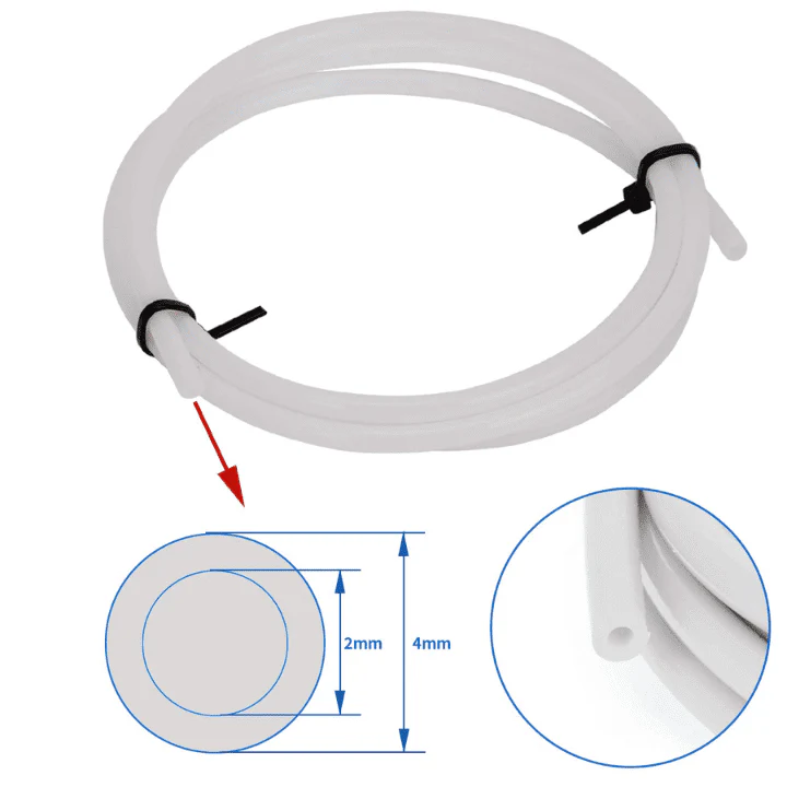 PTFE 2x4mm White Teflon Tube for 3mm 3D Printer Filament - 1 Meter (2mm ID X 4mm OD) - Image 3