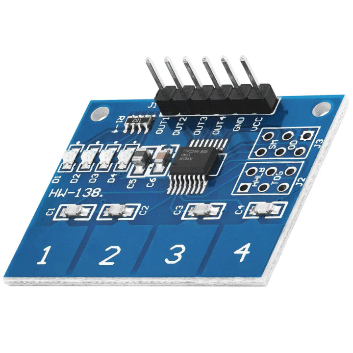 TTP224 4 Channel Capacitive Touch Sensor Module - Image 3