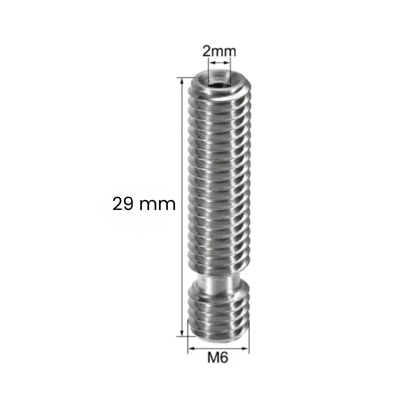 V5 Heat Break Hotend Throat Without Teflon Tube for 1.75mm Filament – 29mm - Image 4