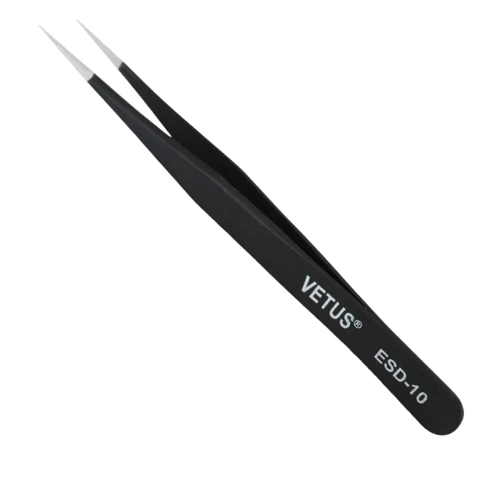 Vetus Anti-static SMD Black Tweezer ESD-10 Stainless Steel - Image 5