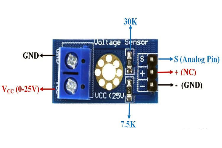 Voltage Sensor Module 25V ( Pack of 25) - Image 3