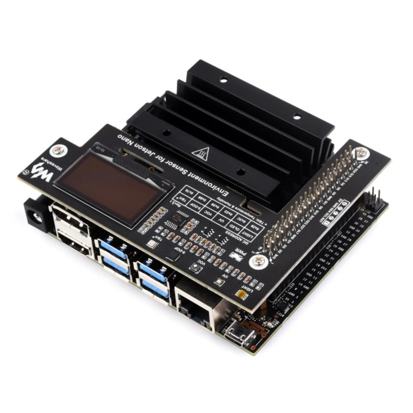 Waveshare Environment Sensor Module for Jetson Nano with 1.3inch OLED Display and I2C Bus - Image 4