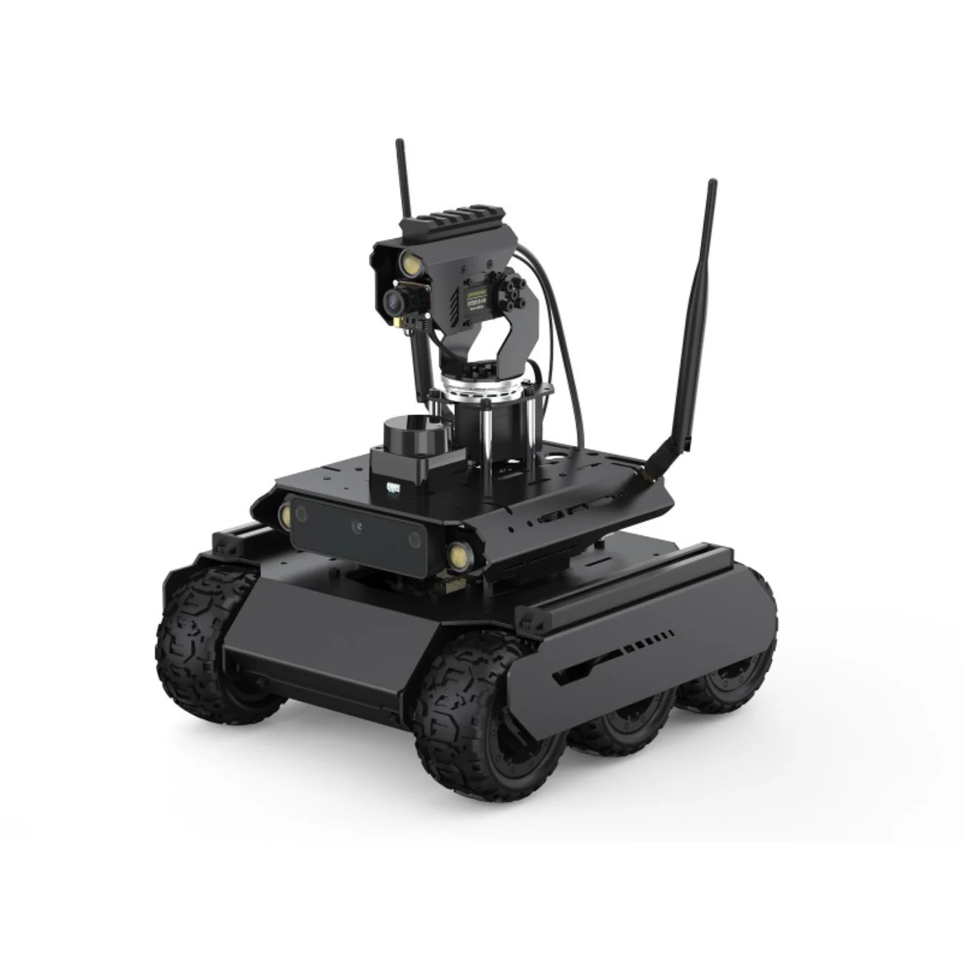 Waveshare UGV Rover ROS 2 Open-source 6 Wheels 4WD AI Robot With Jetson Orin Nano 4GB Kit, Dual controllers, 360° Flexible Omnidirectional Pan-Tilt