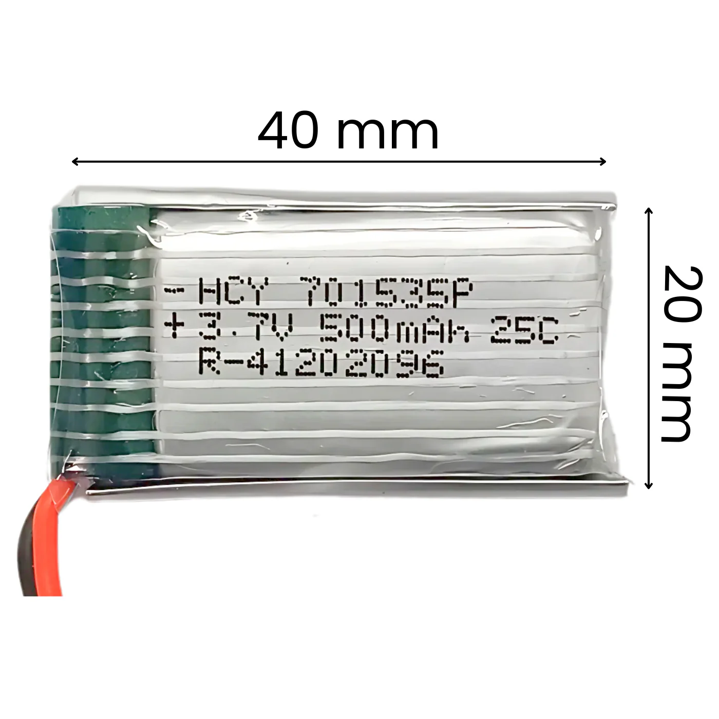 Witty Fox 500mAh Rechargeable 3.7v LiPo Battery with Connector - Image 2
