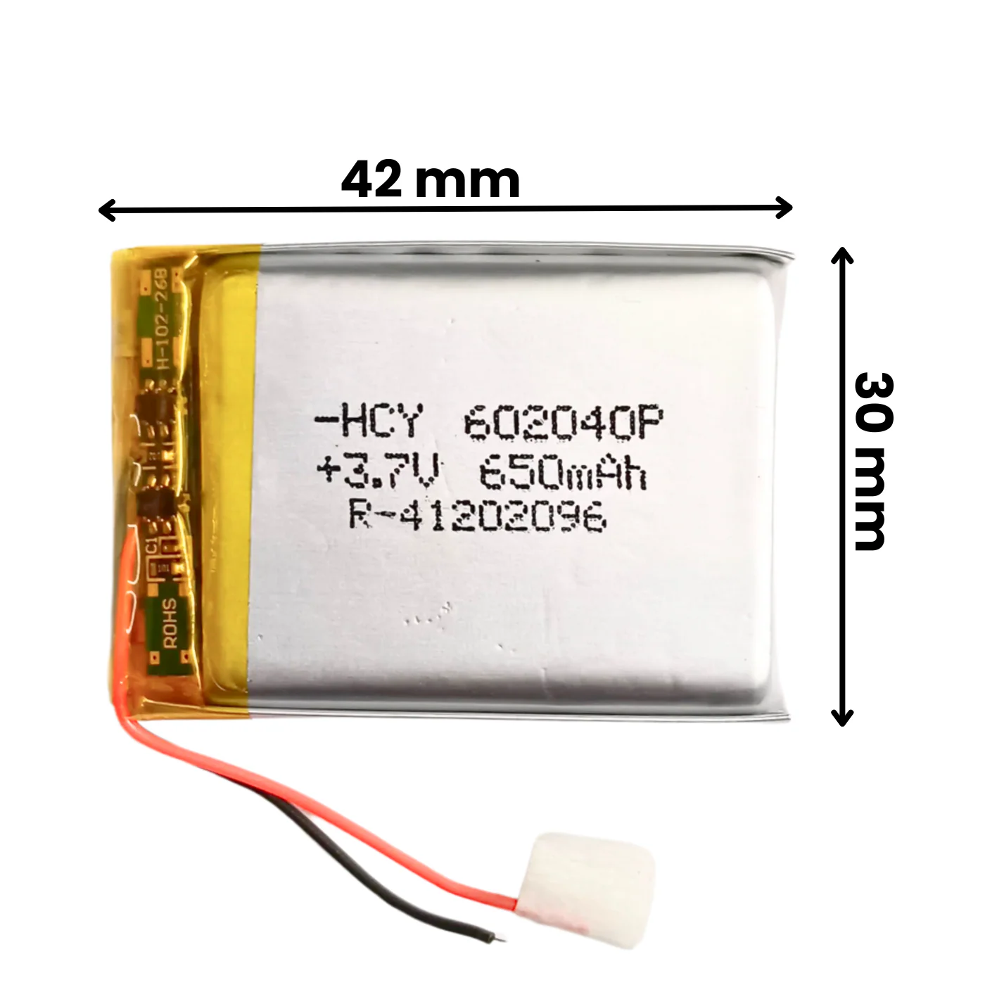 Witty Fox 650mAh Rechargeable 3.7v LiPo Battery - Image 2