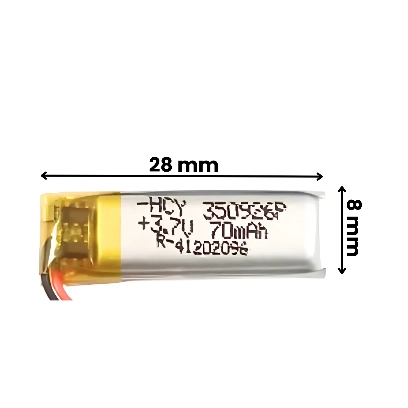 Witty Fox 70mAh Rechargeable 3.7V Lithium Polymer Battery - Image 2